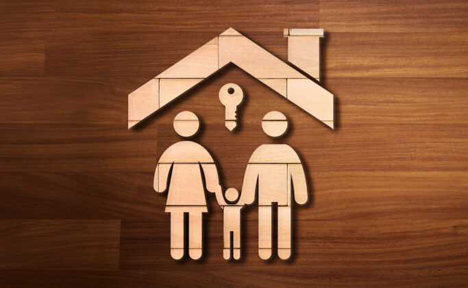 Wooden Block Family House